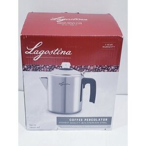 Lagostina 54 OZ 1600ml Percolator Coffee Maker - New in Open Box
